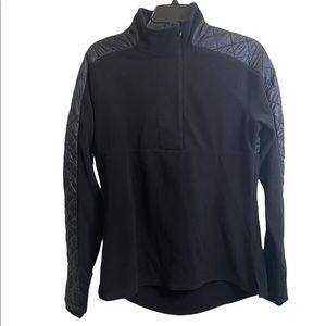 ATHLETA quilted half zip jacket black size medium